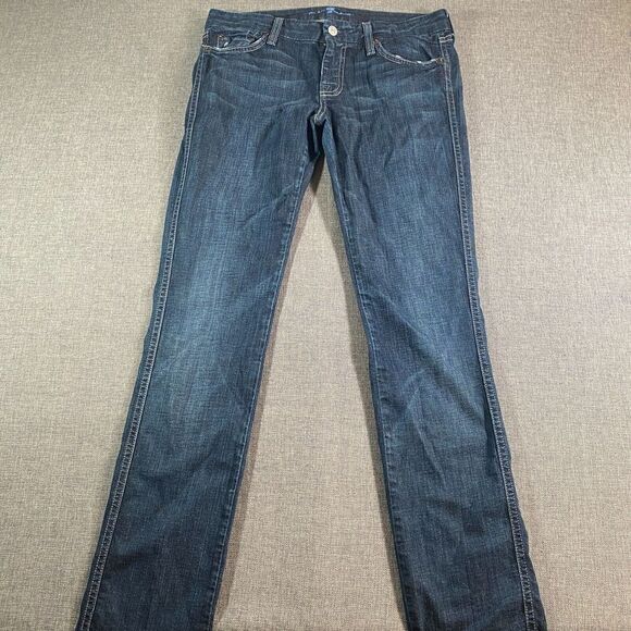 7 For All Mankind Kate Modern Straight Fit Denim Jeans Womens Size 28 Stretch‎ - Picture 1 of 9